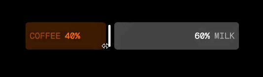 A slider control for the web that gives you a way to choose a coffee/milk ratio