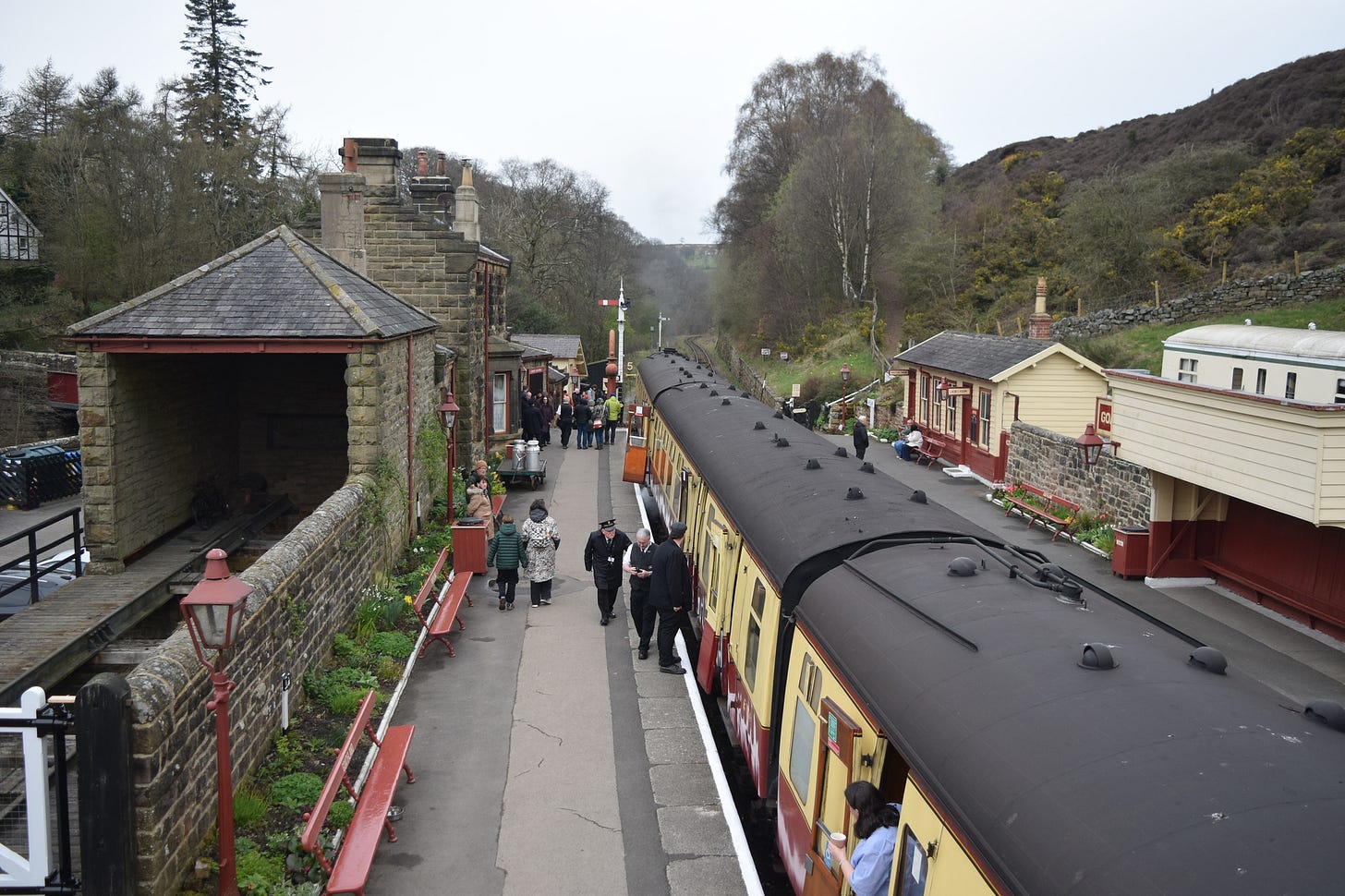 Goathland station, North Yorkshire Moors Railway, famous for its appearance as Hogsmead in Harry Potter and the Philosopher's Stone. 04 April 2026.