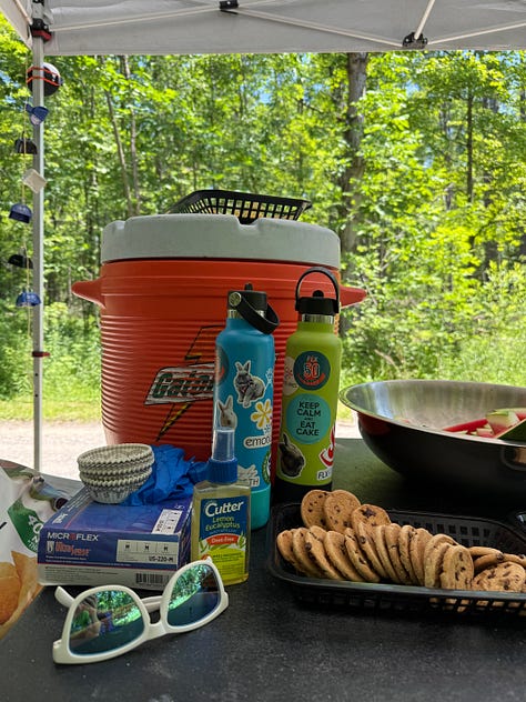 Library aid station at the Finger Lakes 50s