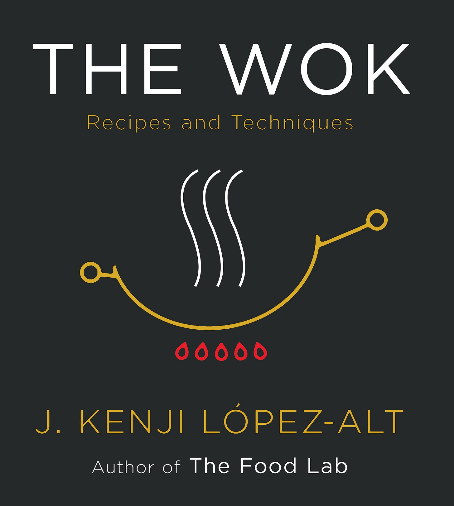 Black cookbook cover for The Wok by J. Kenji Lopez-Alt, author of The Food Lab.