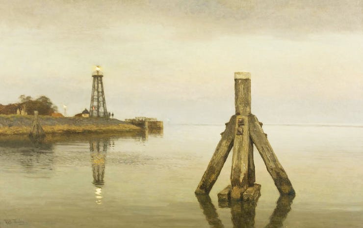 'Dukdalf bij Enkhuizen' 1919 - olieverf op doek: Willem Bastiaan Tholen
