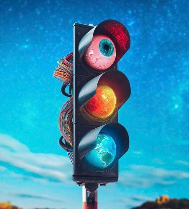 The traffic light visual art : r/woahdude