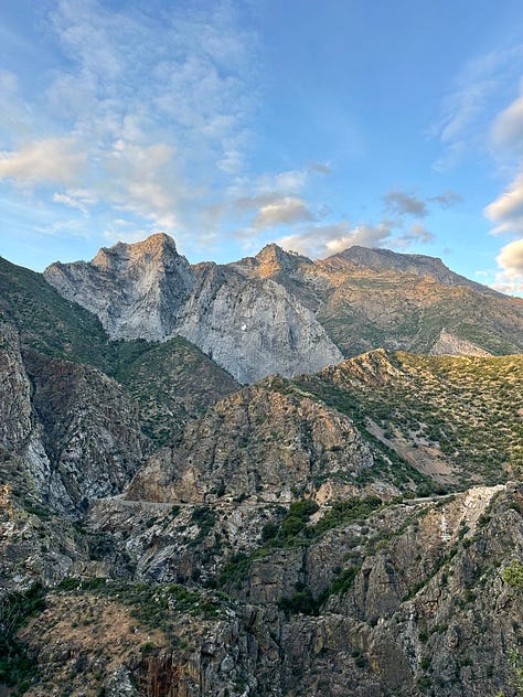 Kings Canyon National Park including rivers, flowers, mountains, and waterfalls with Liz and van