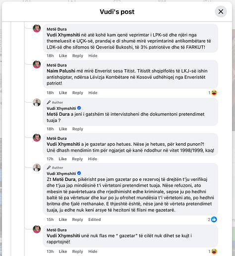 Nga akuza të rënda historike te refuzimi i verifikimit. Kjo është arsyeja pse gazetaria nuk mund t'i trajtojë komentet në Facebook si fakte.