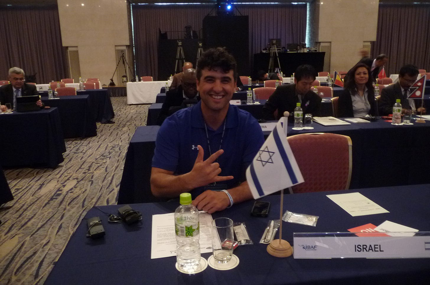 Israel!  No suit, or traditional garb. Rookie mistake.