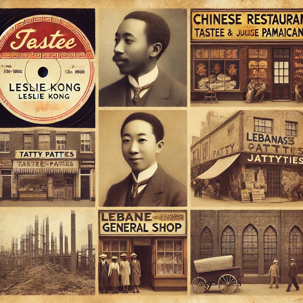 Image Disclaimer The images generated are artistic representations intended to illustrate the historical and cultural contributions of Chinese and Lebanese Jamaicans to Jamaica. They are AI-generated and may not accurately depict real historical events, individuals, or specific locations. These images should be used for general illustrative purposes only and not as factual historical records. If you require historically accurate visuals, consider sourcing archival photographs or consulting official historical sources.