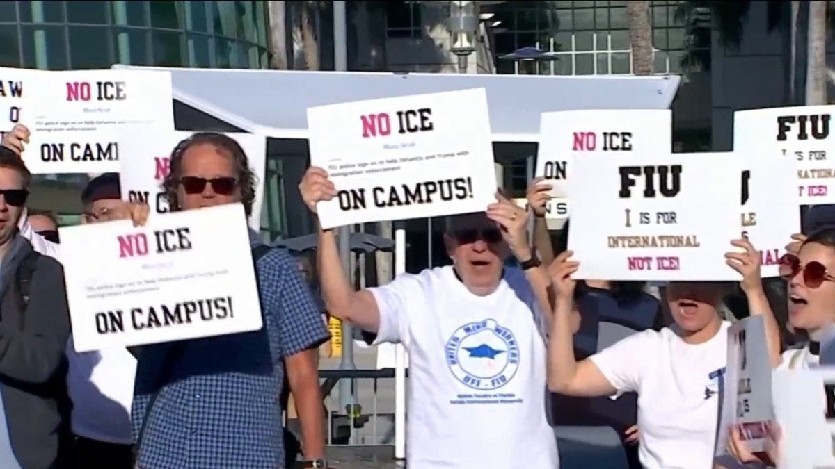 Students and faculty protest after FIU signs cooperation agreement with ICE