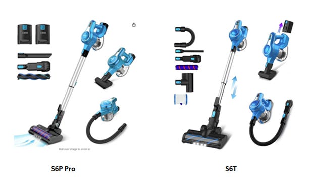 Defective INSE Cordless Vacuums models S6P Pro and S6T