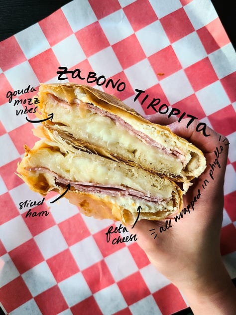 MOCCO BISTRO spanakopita and zabono tiropita