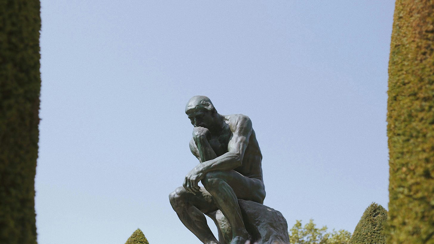 Photo of the sculpture The Thinker by Rodin