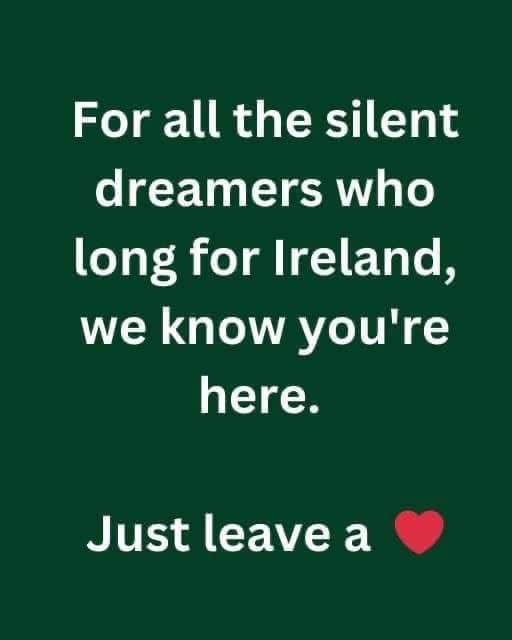 May be an image of harp and text that says "For all the silent dreamers who long for Ireland, know you're here. Just leave a"