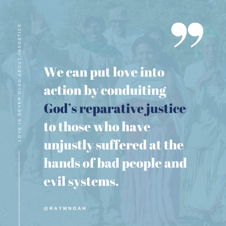 New Article: Love is never glad about injustice New Article: Love is never glad about injustice