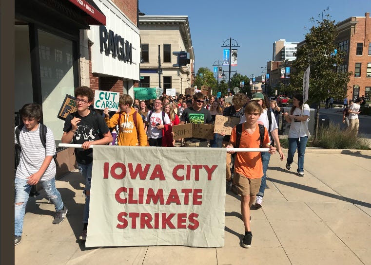 iowa city climate strike