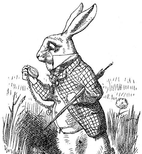 rabbit; rabbit, mad hatter and dormouse; Alice in wonderland