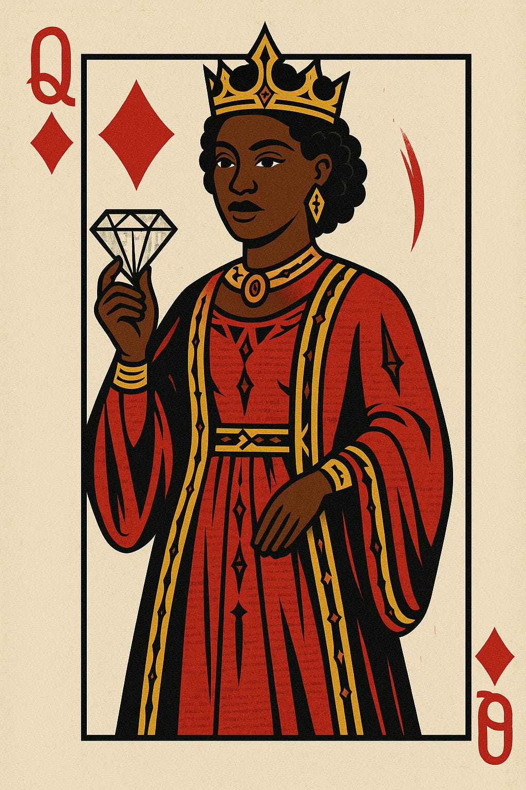 Black queen of diamonds