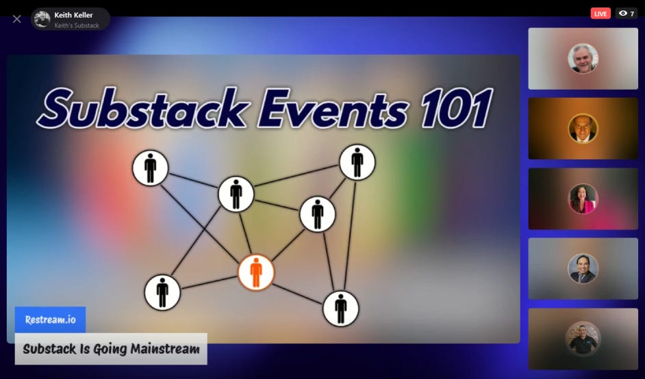Substack Events 101 - by Keith Keller