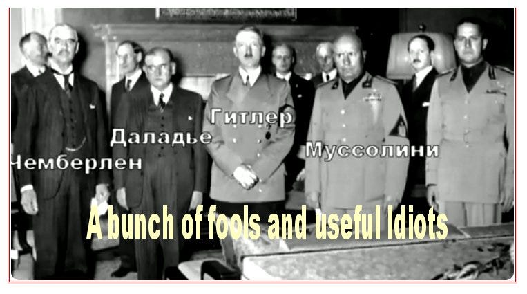 Goodwill gestures= Cowardice and Complicity! The Lesson in History Has Never Been Learnt to this very moment