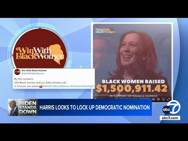 Win With Black Women' raises over $1 million for Harris in 3 hours - YouTube