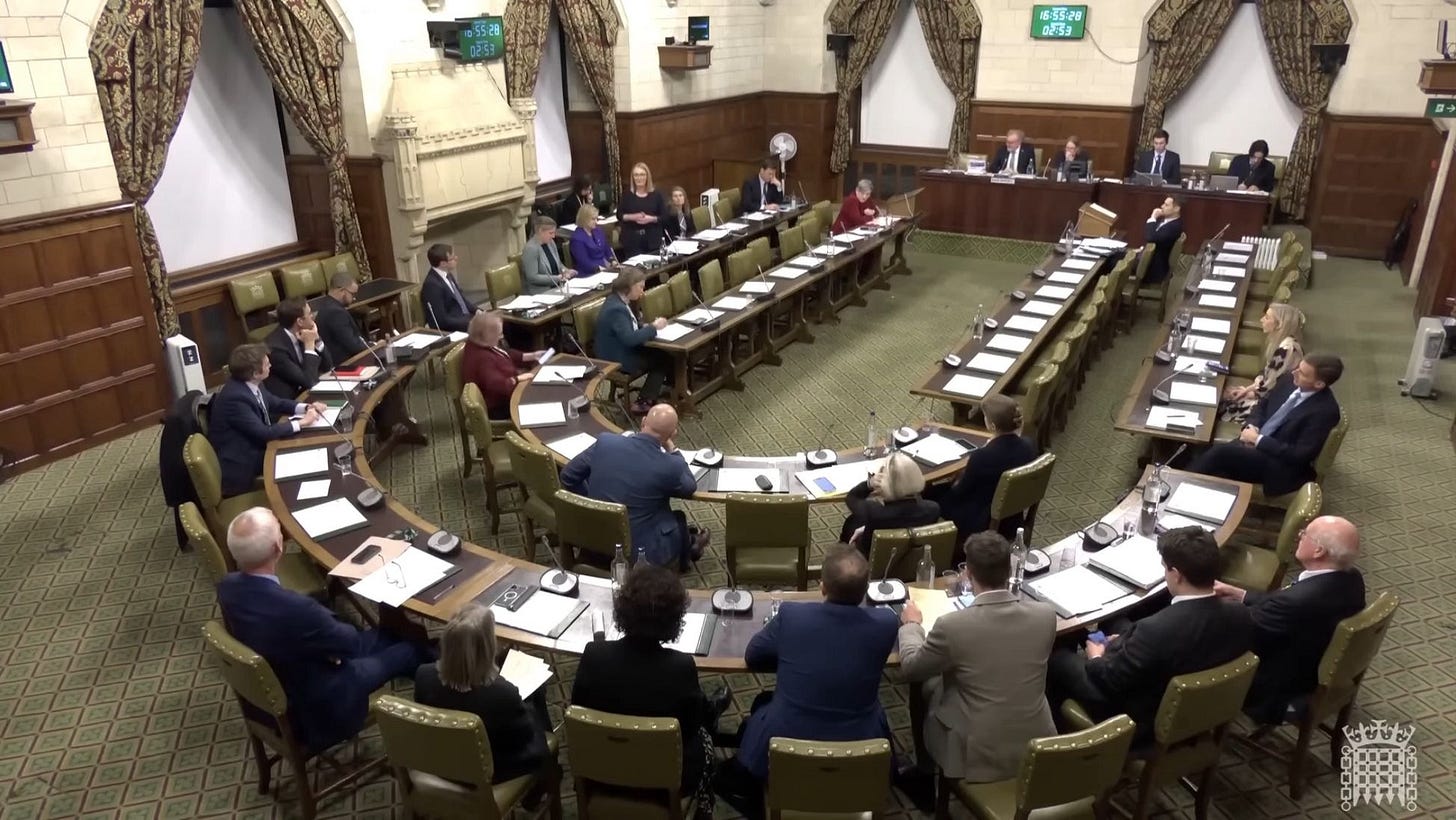 Photo shows Jo Platt MP speaking at the Westminster Hall debate, and several other MPs listening.