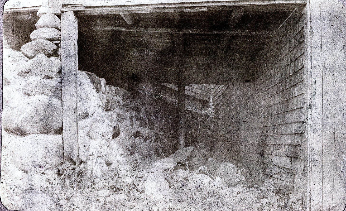 stone wall and partial cellar