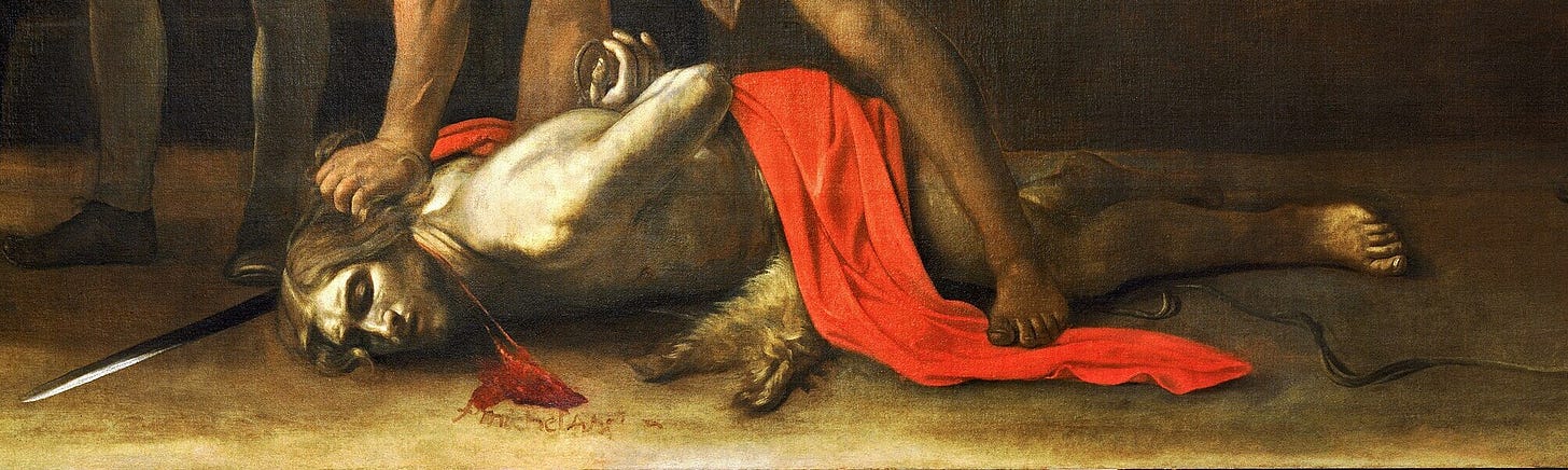 Caravaggio’s The Beheading of Saint John the Baptist, The Lambskin Caravaggio’s The Beheading of Saint John the Baptist, The Lambskin