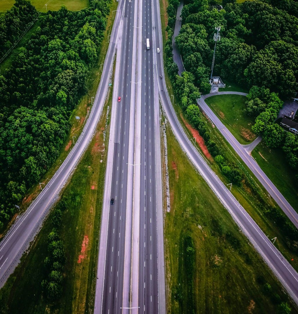 aerial photography of highway