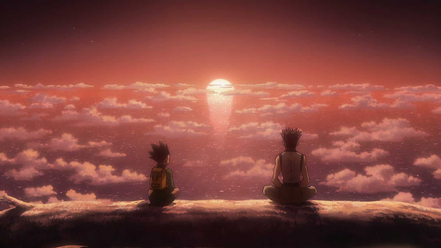 The View from the World Tree | Hunter x Hunter Wallpaper | Gon and Ging |  Ending Scene by kev1n681