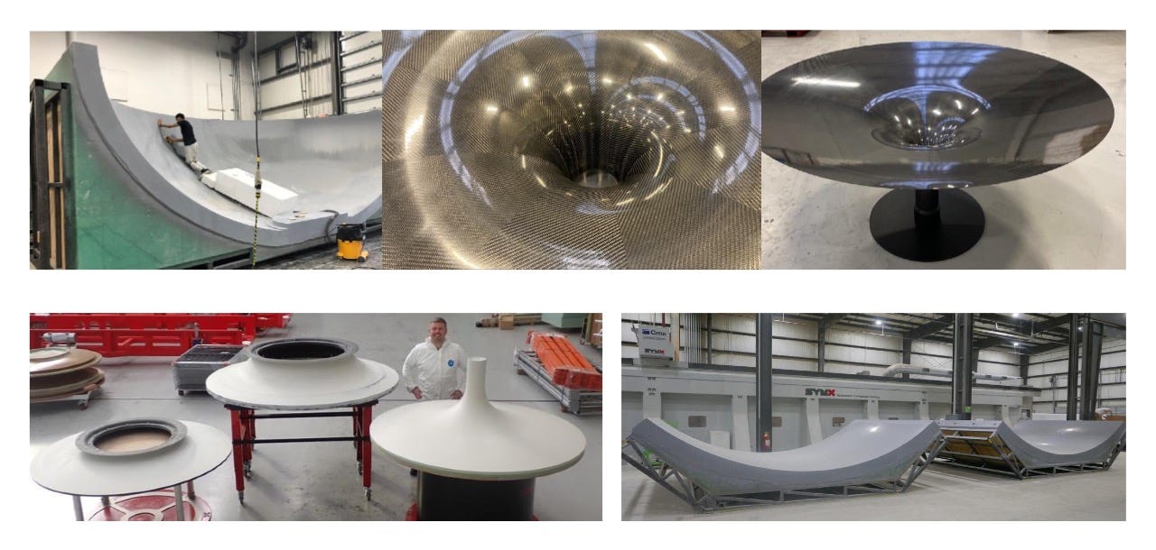 Images of tooling and moulds from September 21, 2022 update by Rocket Labs 
