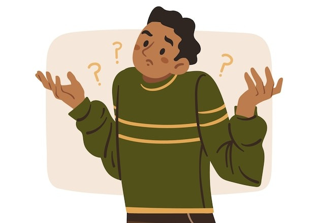 Flat illustration of person shrugging