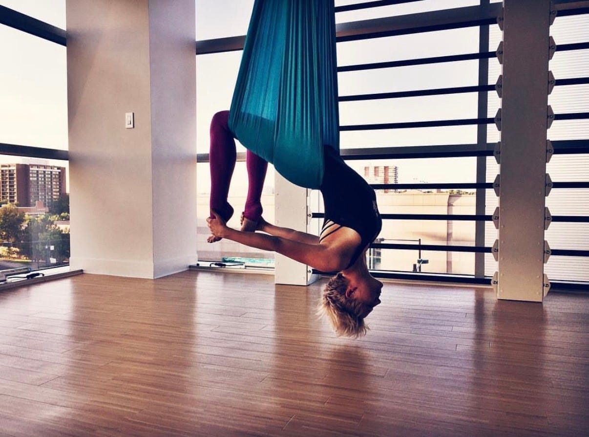 Aerial yoga pose