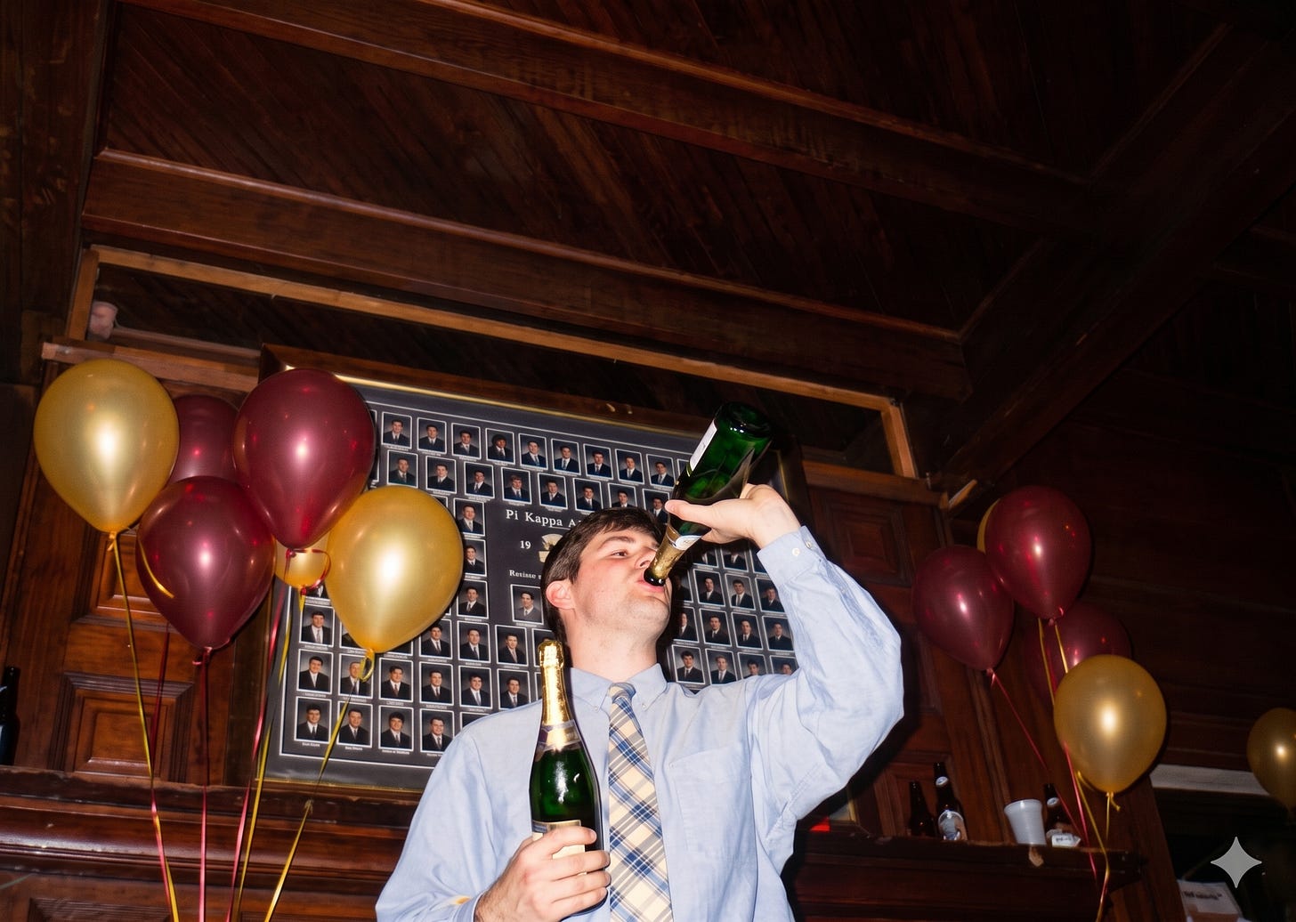 The last time I was double-fisted at PiKA at the spring 1993 graduation party