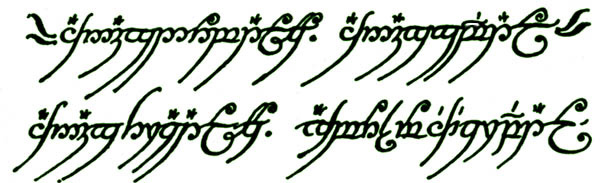 one-ring-inscription Ash nazg durbatulûk, ash nazg gimbatul, ash nazg thrakatulûk, agh burzum-ishi krimpatul.