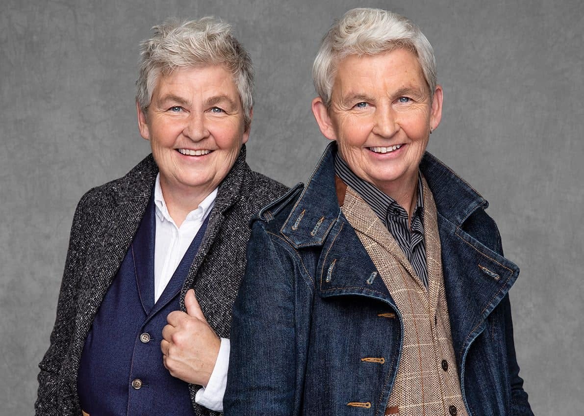 Lynda and Jools Topp  (R) of The Topp Twins photographed for MiNDFOOD in 2018.