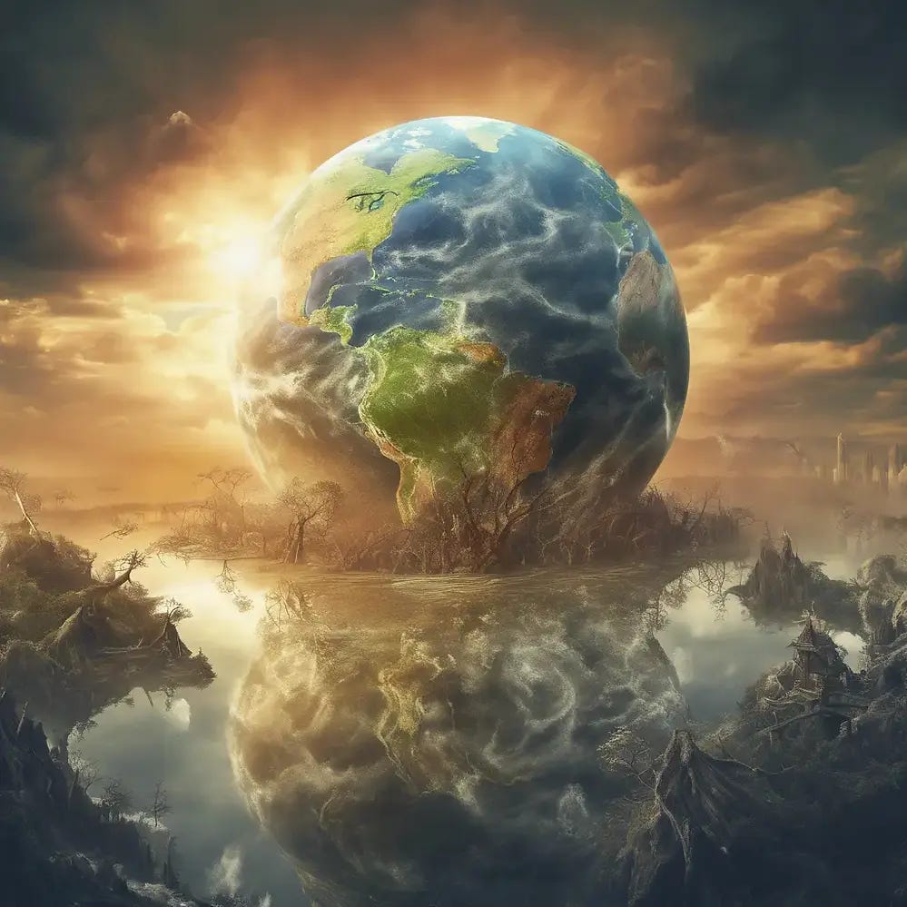 Illustration of the Earth Heating Up