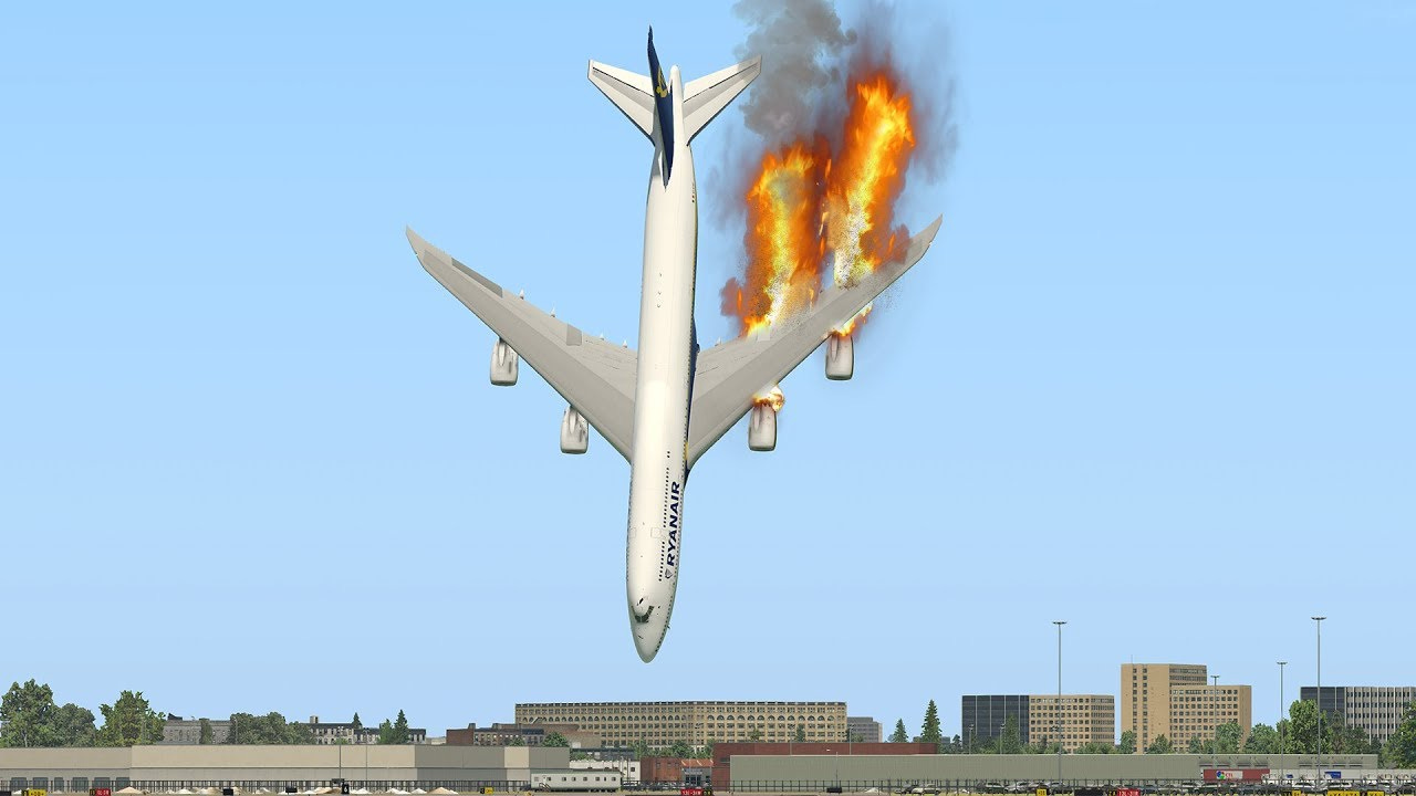 Giant Boeing 747 Nose Dive Landing Near Airport | X-Plane 11 Giant Boeing 747 Nose Dive Landing Near Airport | X-Plane 11