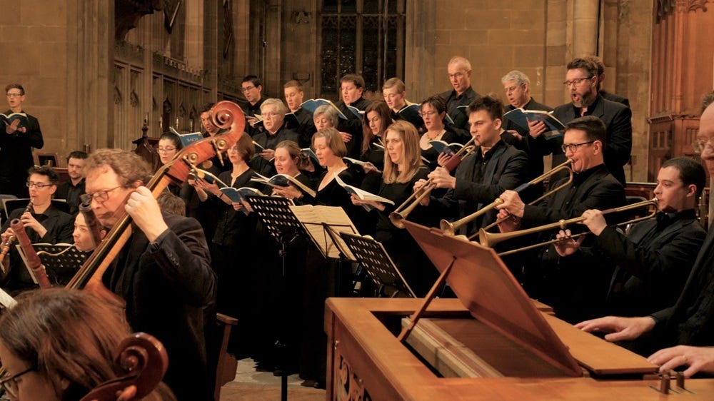 The Armonico Consort choir, and Baroque Players.
