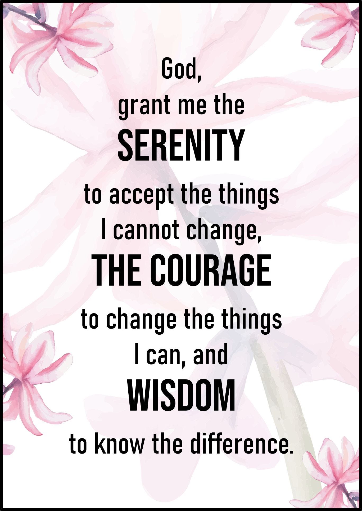 The Serenity Prayer Version - 10 Free PDF Printables | Printablee The Serenity Prayer Version - 10 Free PDF Printables | Printablee