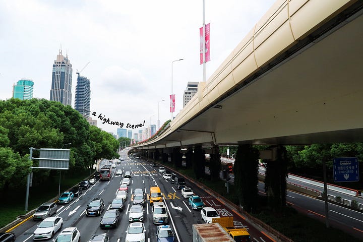 The Great World building and highway