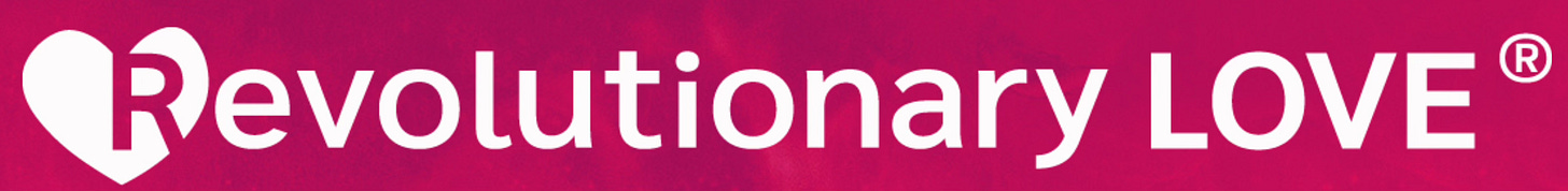 Revolutionary LOVE, registered trade mark. R heart cutout. Uppercase Love. Revolutionary LOVE, registered trade mark. R heart cutout. Uppercase Love.