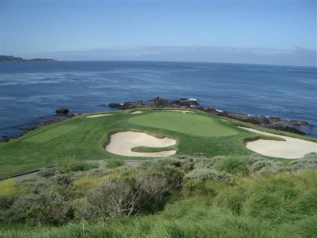 The 7th hole at Pebble Beach Golf Links , Monterey County, California