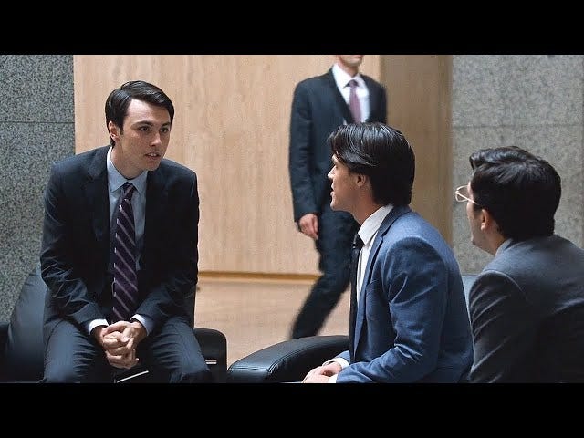 Charlie & Jamie of Brownfield Fund making ISDA pitch to JPMorgan Chase – The  Big Short (2015) - YouTube