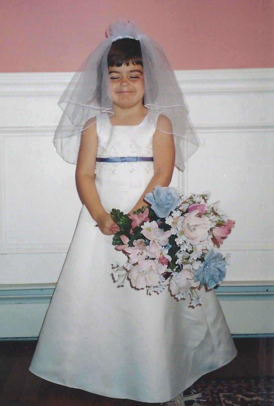 4-year-old girl is dressed up as a bride for Halloween 4-year-old girl is dressed up as a bride for Halloween