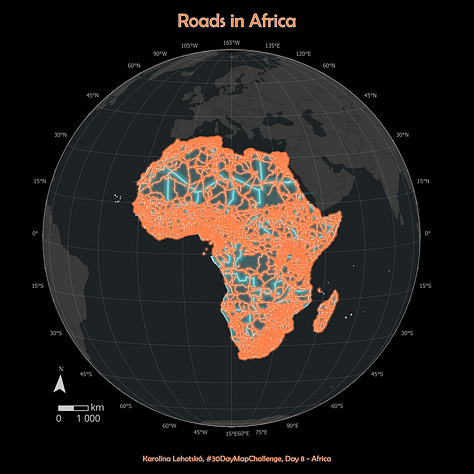 Maps of continents showing various topics.