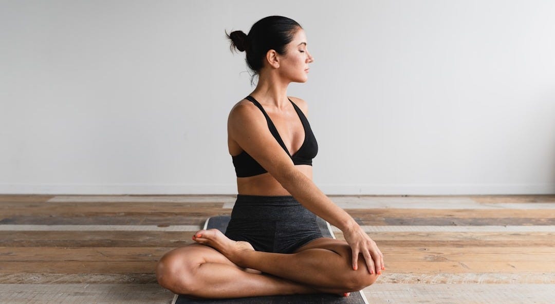 woman performing yoga