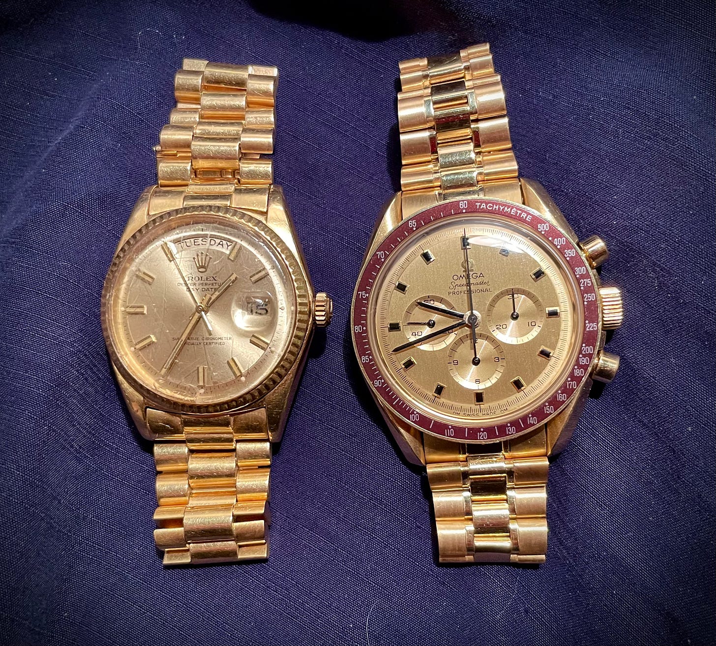 Richard Gordon, Apollo 12, Apollo 11, Rolex, OmegaRichard Gordon’s Rolex Day-Date with an original 1969 Omega Speedmaster “Tribute to Astronauts” limited edition Richard Gordon, Apollo 12, Apollo 11, Rolex, OmegaRichard Gordon’s Rolex Day-Date with an original 1969 Omega Speedmaster “Tribute to Astronauts” limited edition