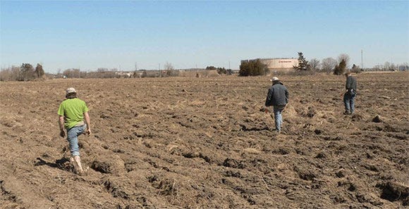 Field work being conducted on the site. Photo via the archaeological report prepared by Adams Heritage.