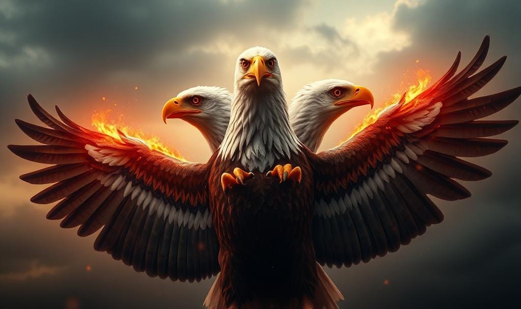 3-headed eagle for Ezra's dream in 2 Esdras 11
