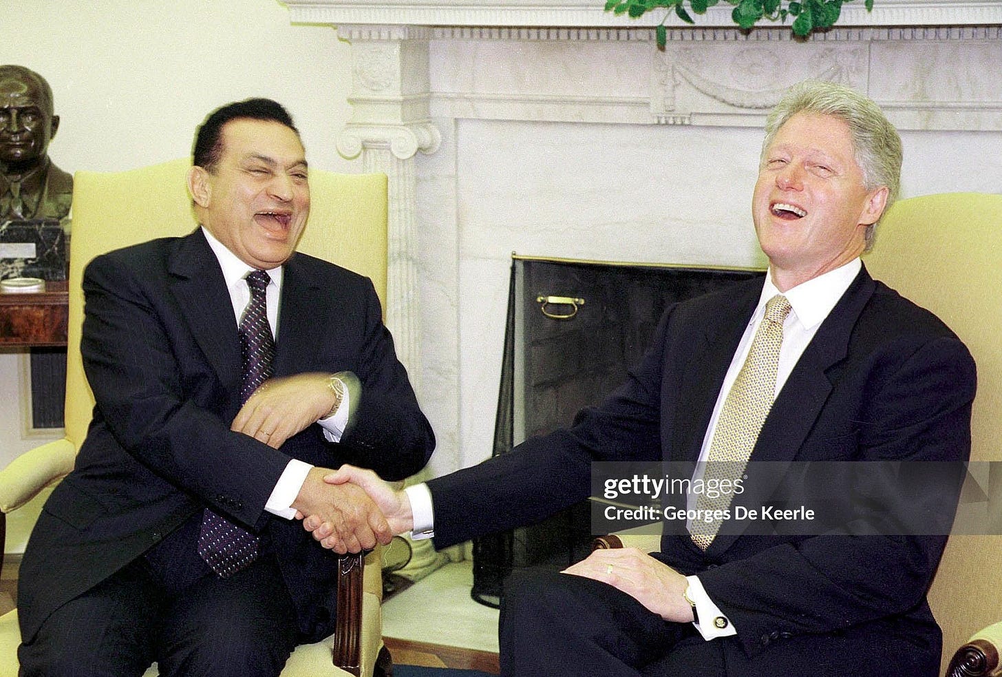 Bill Clinton And Hosni Mubarak At The White House Bill Clinton And Hosni Mubarak At The White House