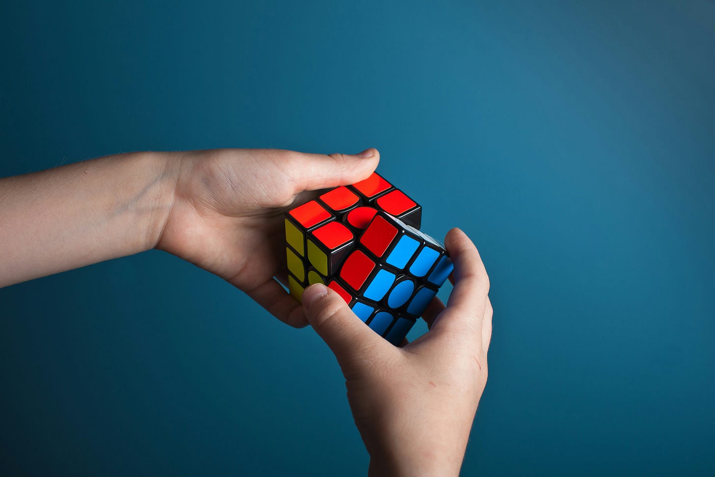 A Rubik's Cube being solved.