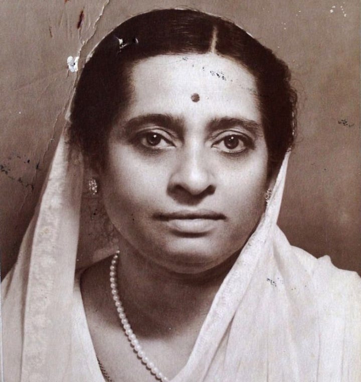 A photo of a record disk playing music on the left and of singer Kesarbai Kerkar on the right.